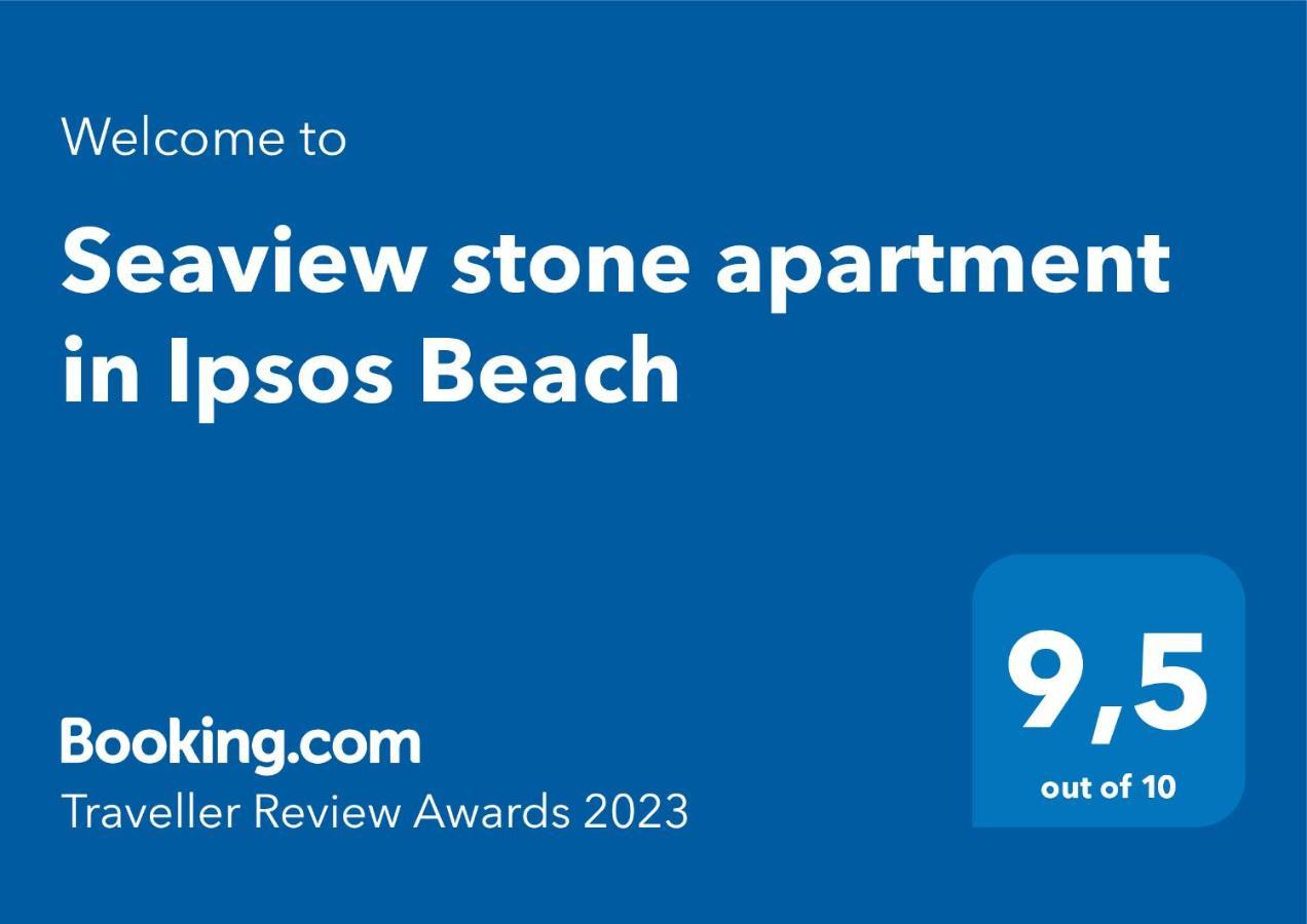 Seaview Stone Apartment In Ipsos Beach Buitenkant foto